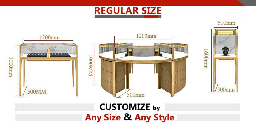jewellery counter size jewellery counter size
