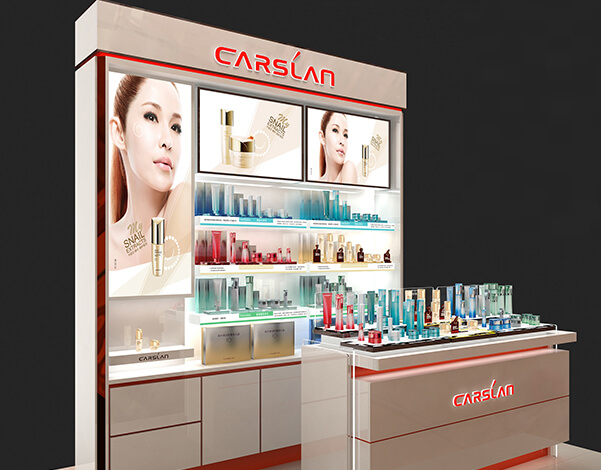 skin care counter display