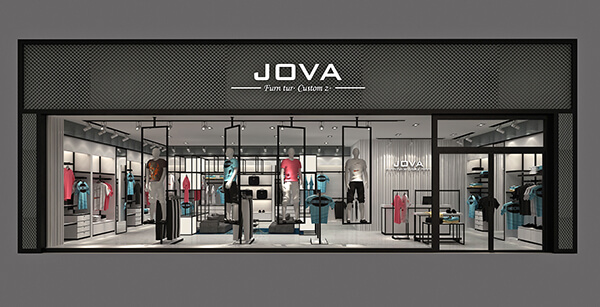 men clothes shop design 3d