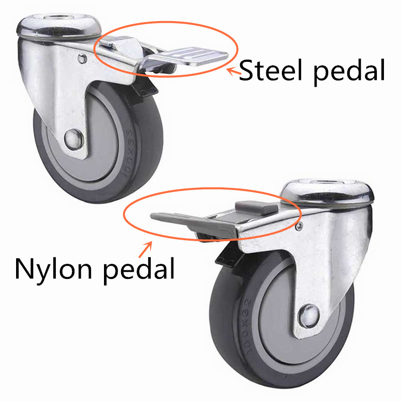 80 kg polyurethane double brake stainless steel caster 80 kg polyurethane double brake stainless steel caster