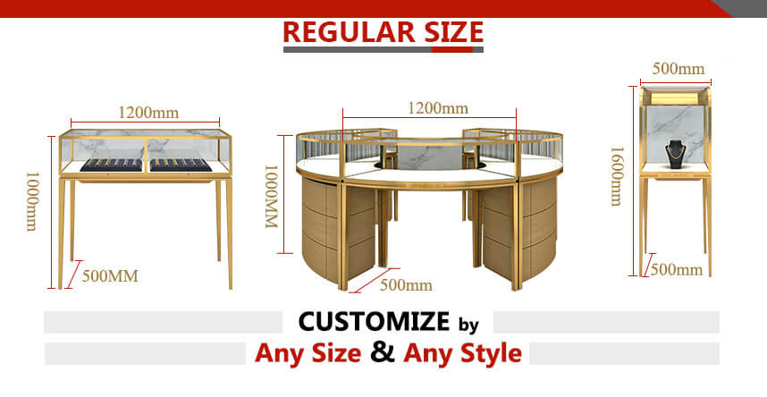 jewelry store display size