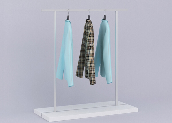 white clothing rack