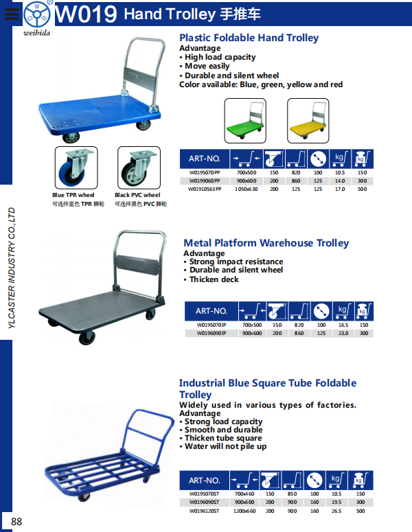 Blue platform trolley Blue platform trolley