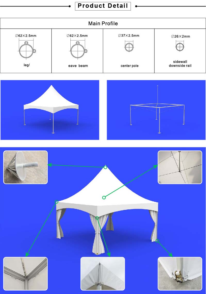 promotional waterproof aluminum alloy marquee tension tent