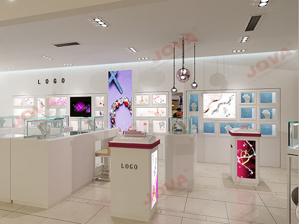 white jewellery showcases white jewellery showcases