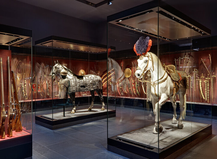 large museum glass display case