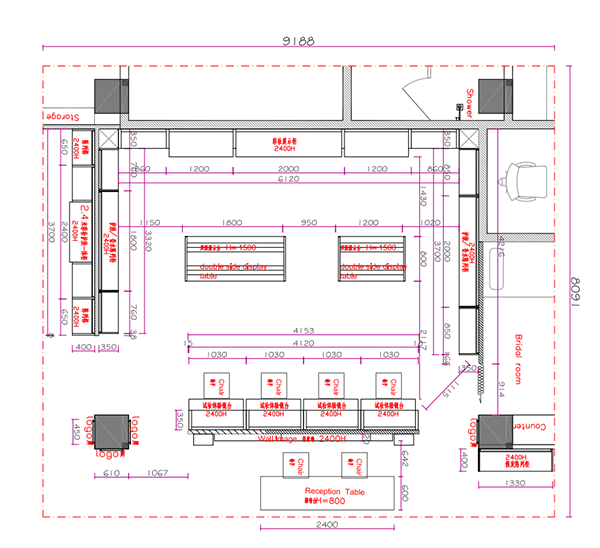 cosmetic shop layout