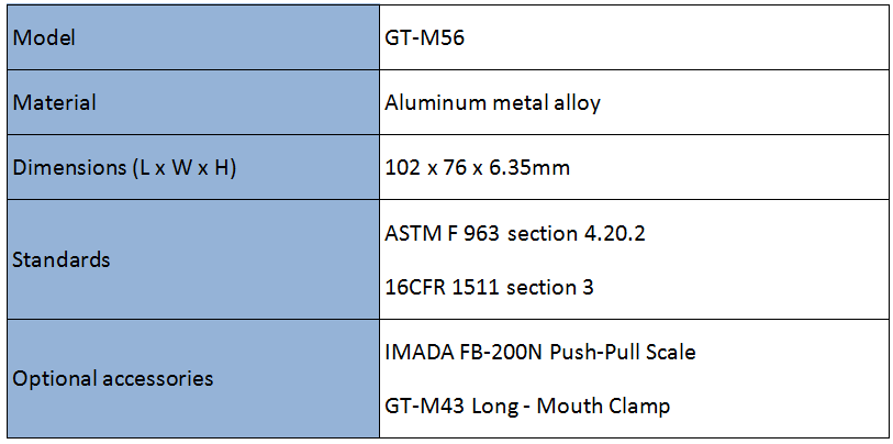 Pacifier Test Fixture GT-M56