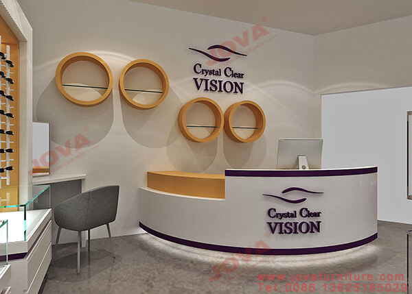 counter design for optical shop