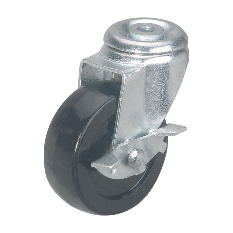 Rubber Swivel Caster With Brake 