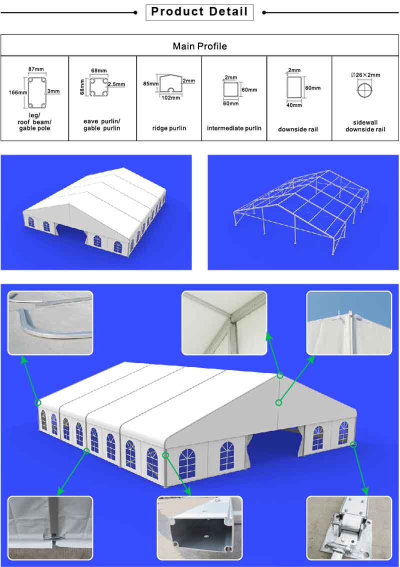 clear span curved tent