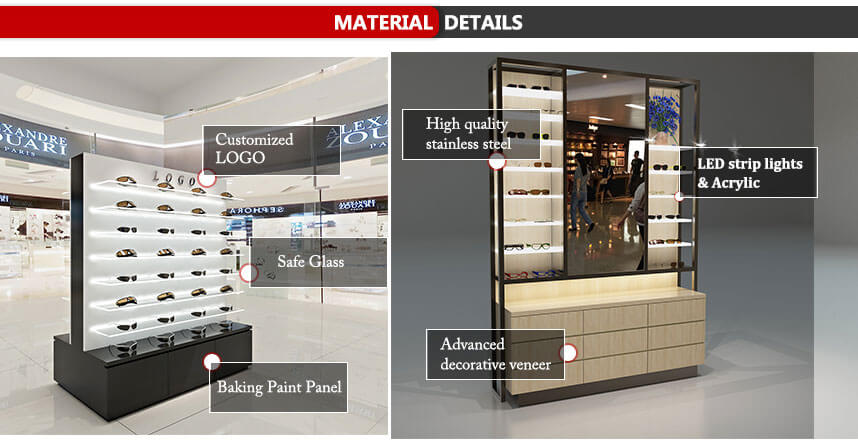 optical frame displays details