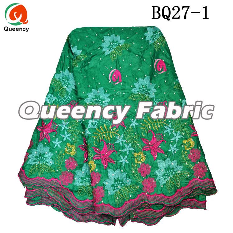 Beaded Bazin Brocade Embroidered Fabric 