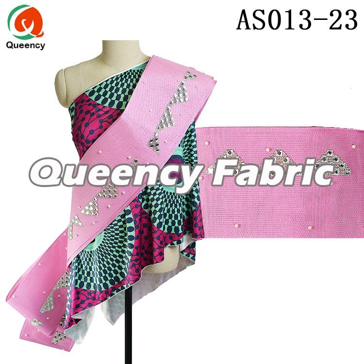 Aso Oke Head Scarf In Pink 