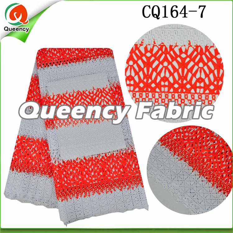 Orange African Guipure Fabric Orange African Guipure Fabric