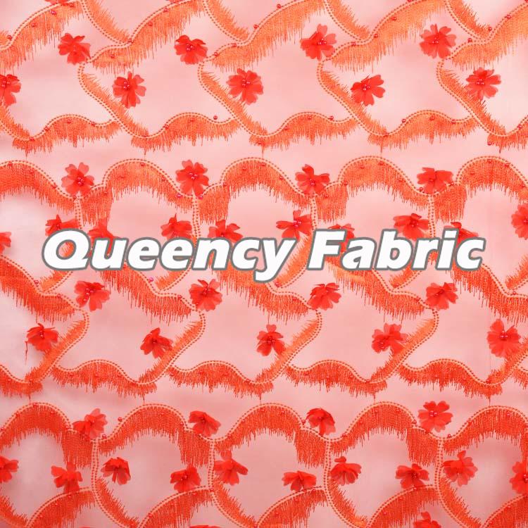 Embroidered Lace Tulle Fabric Design