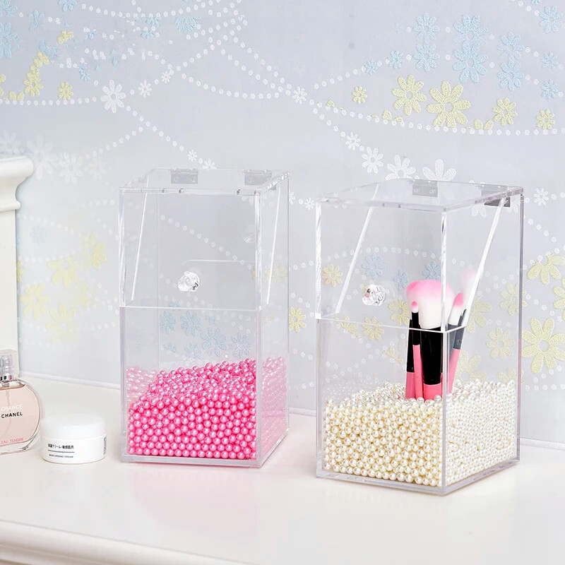 plexiglass makeup organizer box