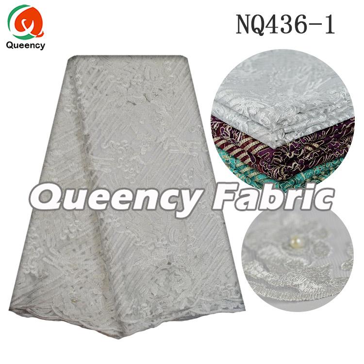 White Tulle Beaded Lace African Embroidery White Tulle Beaded Lace African Embroidery