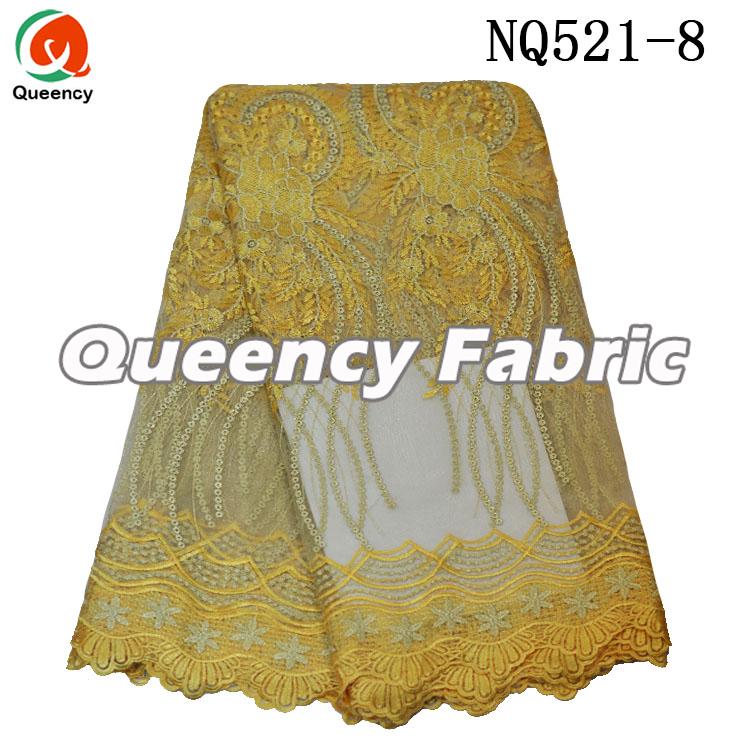 Gold Lace African Tulle Fabric 
