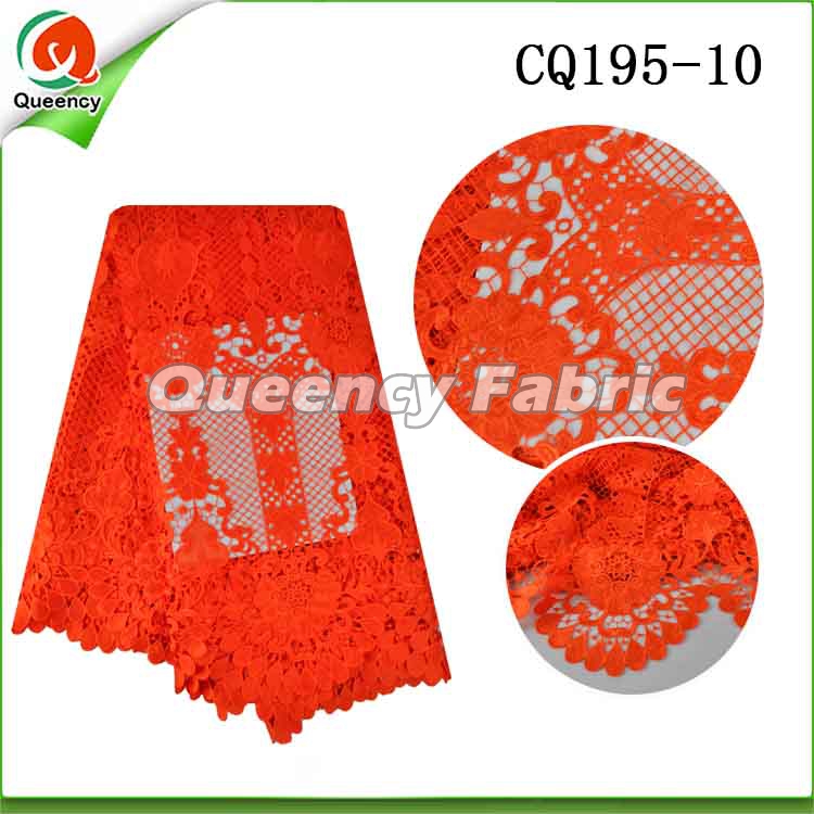 Orange Cotton Guipure Lace