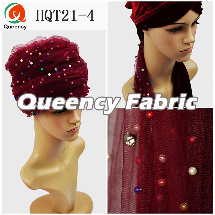 Velvet Turban Beaded Net Fabric Headband Velvet Turban Beaded Net Fabric Headband