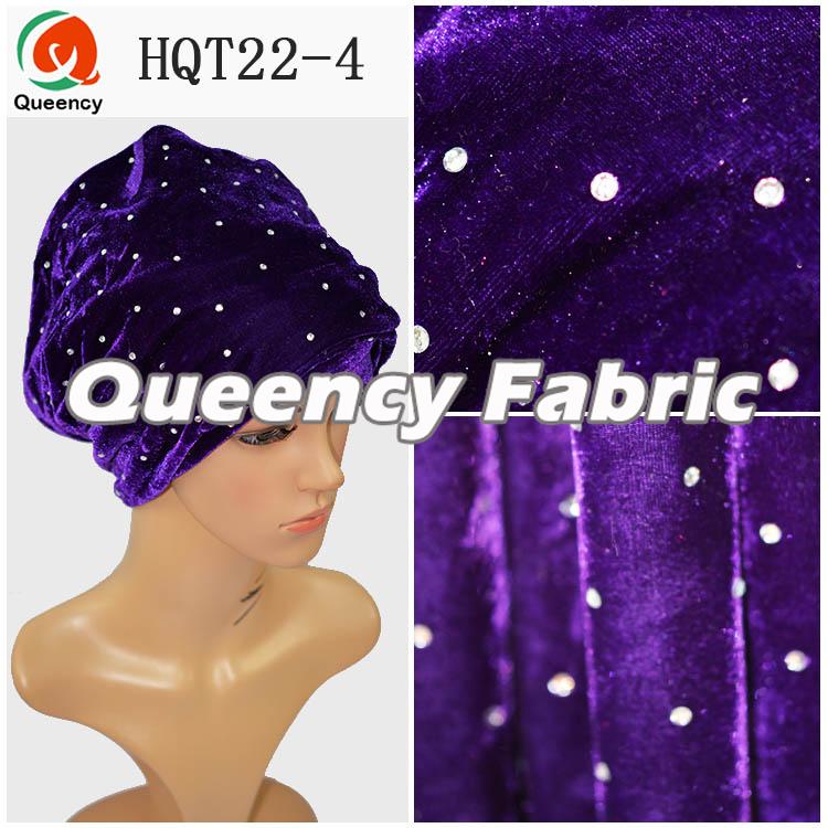 Purple Turban Hat With Stones