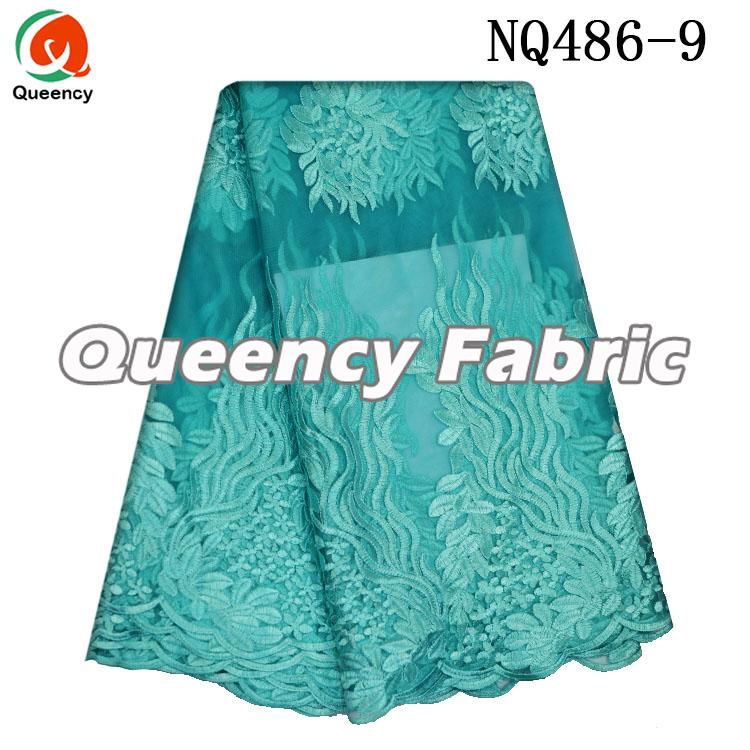 Aqua French Fabric Lace Embroidery