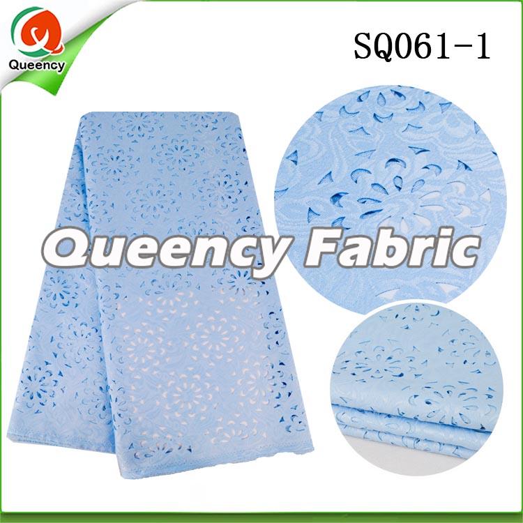 Skyblue Swiss Voile Laser Lace 