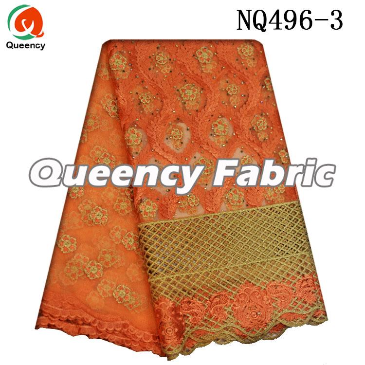 Peach Beaded Lace Net Fabric Peach Beaded Lace Net Fabric