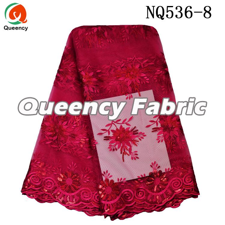 Fushia Nigeria Ladies Wedding Lace Dresses 