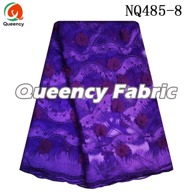 Purple Ladies Beaded Applique Dresses 