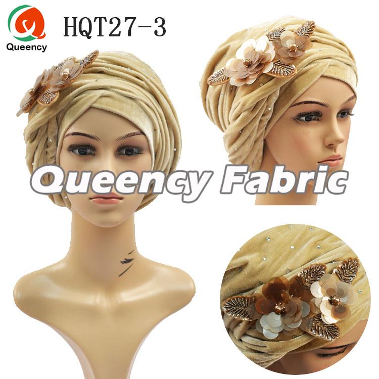 Champagne Applique Turban Bonnet Champagne Applique Turban Bonnet
