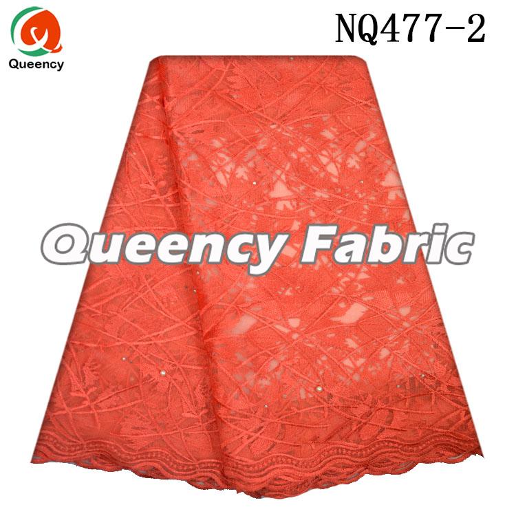 Coral Lace Floral Netting Embroidery 