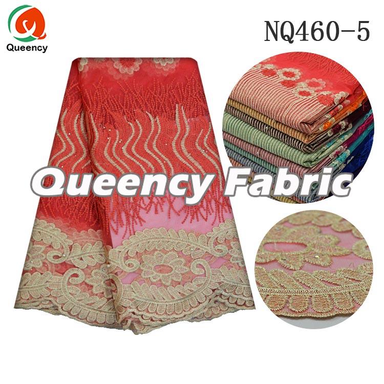 Coral Beaded Lace French Coral Beaded Lace French