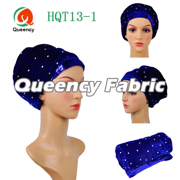 Royal BLue Beaded Muslim Turban