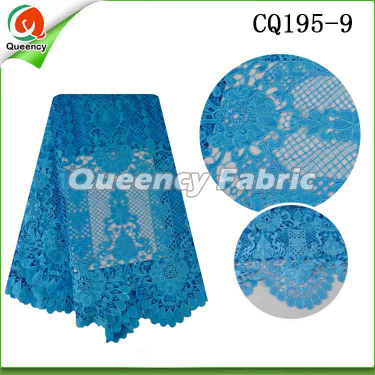 Tblue Cotton Guipure Lace