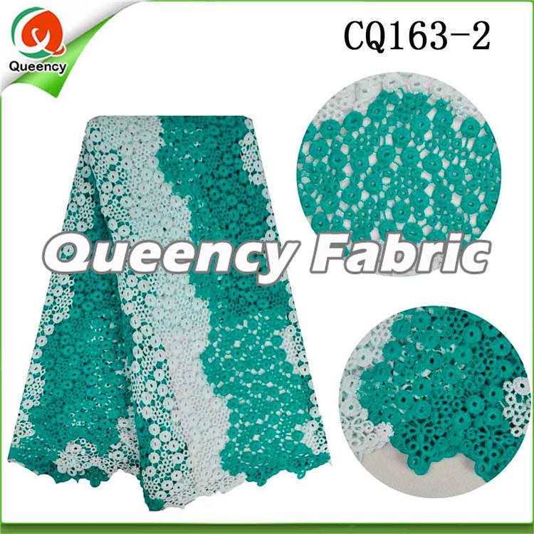 Teal Lace Nigeria Chemical Fabric 