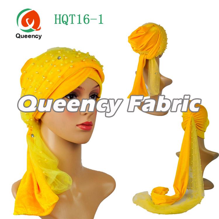Yellow Beaded Arabic Turbans