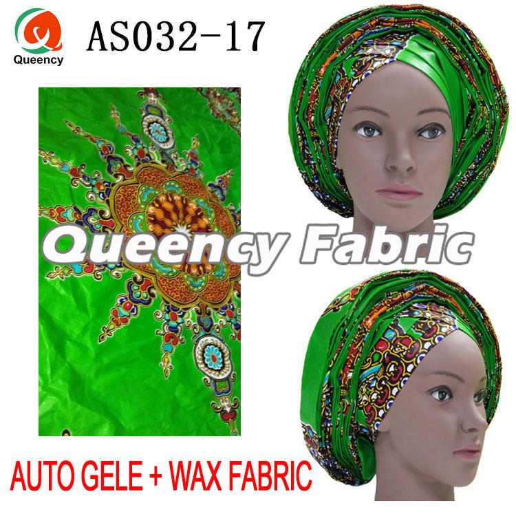 African Auto Gele Wax Fabric Set