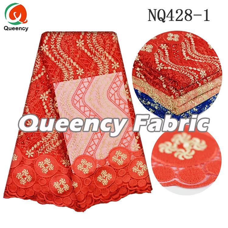 Red French Lace Fabric