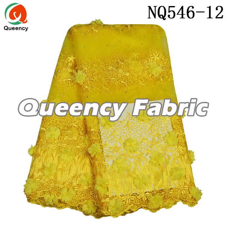 Yellow African Net Embroidery Yellow African Net Embroidery