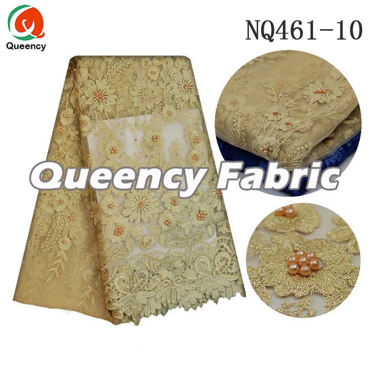 Gold Beaded Tulle Lace Gold Beaded Tulle Lace