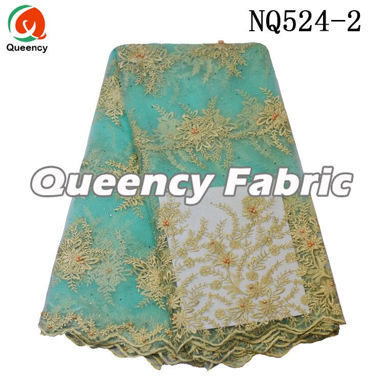 Aqua Lace Beaded Tulle Fabric Aqua Lace Beaded Tulle Fabric