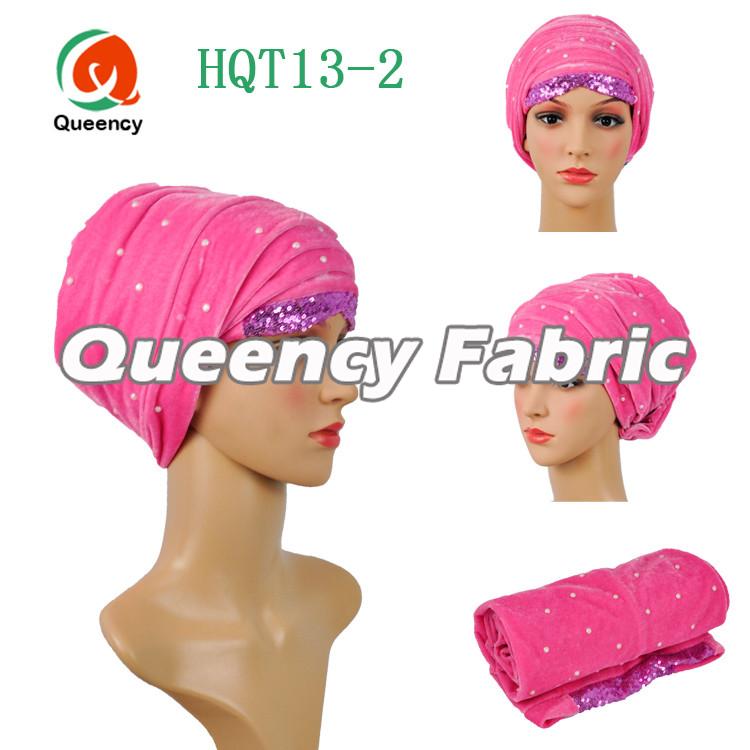 Pink Turban Beaded Headtie