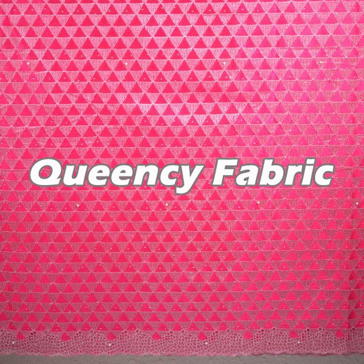 Fushia Lace French Fabric 