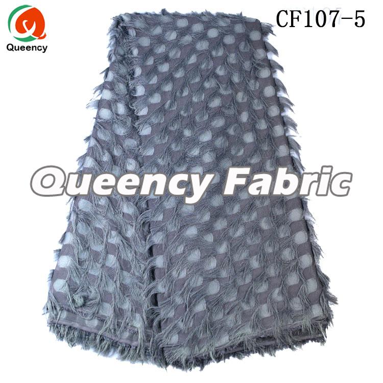 Grey Soft Tassel Chiffon Material