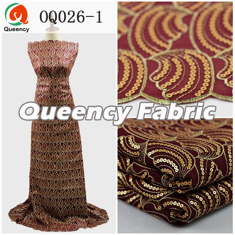 Sequince Organza Fabric In Wine Sequince Organza Fabric In Wine