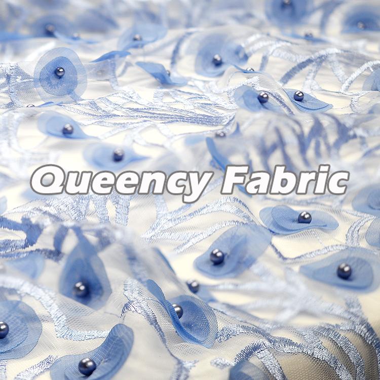 3D Beads Lace Net Fabric