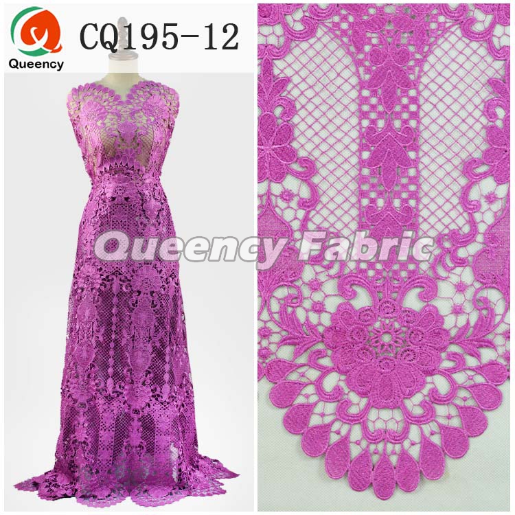 Lilac Cotton Guipure Lace