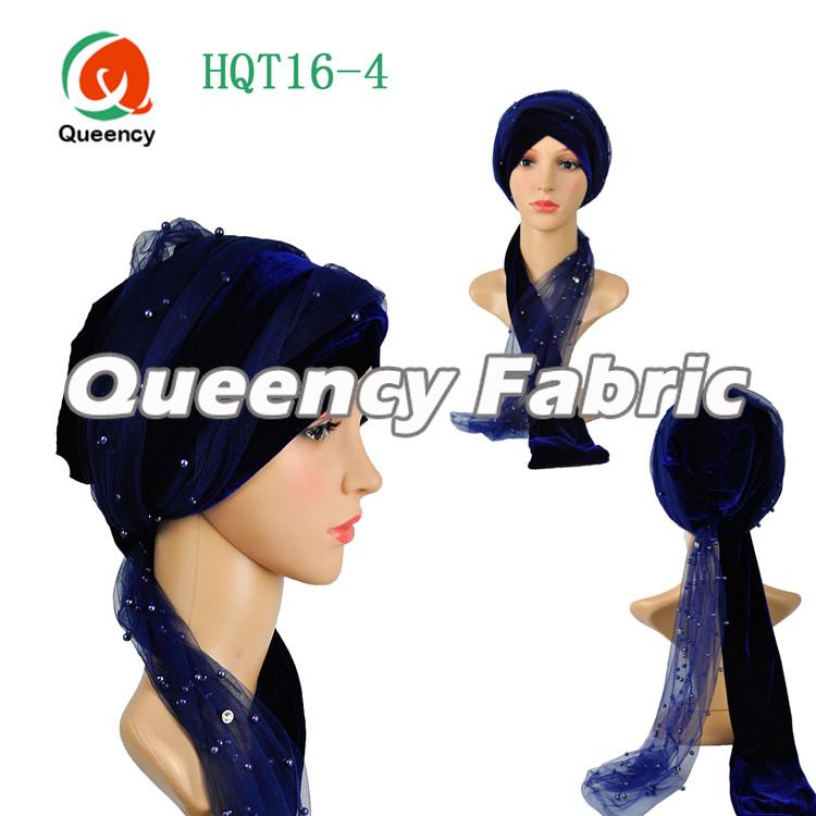 Navy Blue Beaded Indian Turbans